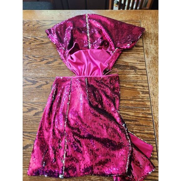Alice McCall Orchid pink Sequin Mini Knot Dress sz 4 - Picture 6 of 6